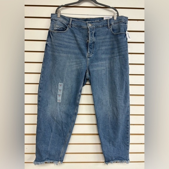 NWT Old Navy Extra High Rise Button Fly Sky Hi Straight Jeans Secret Pockets 20 - Picture 1 of 8